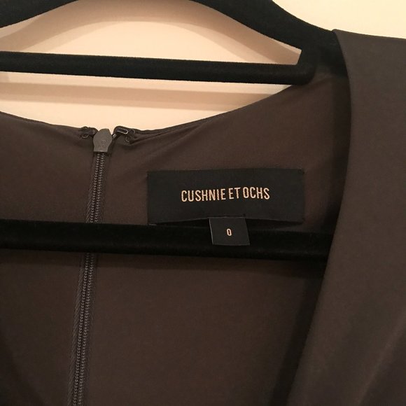 CUSHNIE ET OCHS Magdelena Embellished Satin-Jersey Midi Dress Dark Grey Size 0, - Picture 8 of 9